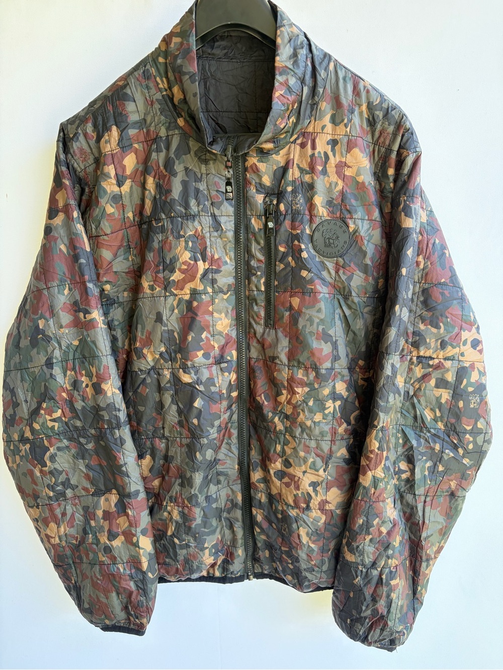 Savage Tacticians Reversible Camo Quilted Puffer Jacket Mens Full Zip Large